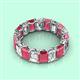 2 - Victoria 6x4 mm Emerald Cut Rhodolite Garnet and Diamond Eternity Band 