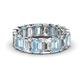 1 - Victoria 6x4 mm Emerald Cut Aquamarine and Diamond Eternity Band 