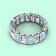 2 - Victoria 6x4 mm Emerald Cut Aquamarine and Diamond Eternity Band 