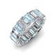 3 - Victoria 6x4 mm Emerald Cut Aquamarine and Diamond Eternity Band 