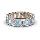 1 - Victoria 6x4 mm Emerald Cut Aquamarine and Diamond Eternity Band 