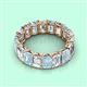 2 - Victoria 6x4 mm Emerald Cut Aquamarine and Diamond Eternity Band 