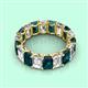 2 - Victoria 6x4 mm Emerald Cut London Blue Topaz and Diamond Eternity Band 
