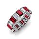 3 - Victoria 6x4 mm Emerald Cut Ruby and Diamond Eternity Band 