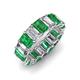 3 - Victoria Emerald Cut 6x4 mm Emerald and Diamond Heirloom Eternity Band 