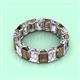 2 - Victoria 6x4 mm Emerald Cut Smoky Quartz and Diamond Eternity Band 