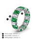 4 - Victoria Emerald Cut 6x4 mm Emerald and Diamond Heirloom Eternity Band 
