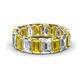 1 - Victoria 6x4 mm Emerald Cut Yellow Sapphire and Lab Grown Diamond Eternity Band 