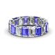 1 - Victoria 6x4 mm Emerald Cut Tanzanite and Lab Grown Diamond Eternity Band 