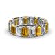 1 - Victoria 6x4 mm Emerald Cut Citrine and Lab Grown Diamond Eternity Band 