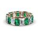 1 - Victoria 6x4 mm Emerald Cut Emerald and Lab Grown Diamond Eternity Band 