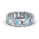 1 - Victoria 6x4 mm Emerald Cut Aquamarine and Lab Grown Diamond Eternity Band 