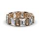 1 - Victoria 6x4 mm Emerald Cut Smoky Quartz and Lab Grown Diamond Eternity Band 