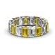 1 - Victoria 6x4 mm Emerald Cut Yellow Sapphire and Lab Grown Diamond Eternity Band 