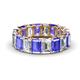 1 - Victoria 6x4 mm Emerald Cut Tanzanite and Lab Grown Diamond Eternity Band 