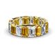 1 - Victoria 6x4 mm Emerald Cut Citrine and Lab Grown Diamond Eternity Band 