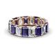 1 - Victoria 6x4 mm Emerald Cut Iolite and Lab Grown Diamond Eternity Band 