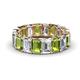 1 - Victoria 6x4 mm Emerald Cut Peridot and Lab Grown Diamond Eternity Band 