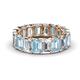 1 - Victoria 6x4 mm Emerald Cut Aquamarine and Lab Grown Diamond Eternity Band 