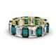 1 - Victoria 6x4 mm Emerald Cut London Blue Topaz and Lab Grown Diamond Eternity Band 