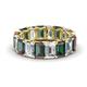 1 - Victoria 6x4 mm Emerald Cut Lab Grown Diamond and Lab Created Alexandrite Eternity Band 