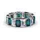 1 - Victoria 6x4 mm Emerald Cut London Blue Topaz and Lab Grown Diamond Eternity Band 