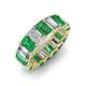 3 - Victoria 6x4 mm Emerald Cut Emerald Heirloom and Diamond Eternity Band 