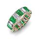 3 - Victoria 6x4 mm Emerald Cut Emerald Heirloom and Diamond Eternity Band 