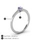 4 - Penelope Classic 6x4 mm Oval Cut Iolite and Round Diamond Engagement Ring 