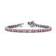 1 - Izarra 3.90 mm Pink Sapphire and Diamond Eternity Tennis Bracelet 