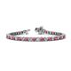 1 - Izarra 3.90 mm Rhodolite Garnet and Diamond Eternity Tennis Bracelet 
