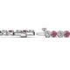 2 - Izarra 3.90 mm Rhodolite Garnet and Diamond Eternity Tennis Bracelet 