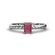 1 - Leona Bold 7x5 mm Emerald Cut Rhodolite Garnet Solitaire Rope Engagement Ring 