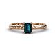 1 - Leona Bold 7x5 mm Emerald Cut London Blue Topaz Solitaire Rope Engagement Ring 