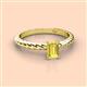 2 - Leona Bold 7x5 mm Emerald Cut Yellow Sapphire Solitaire Rope Engagement Ring 
