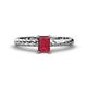 1 - Leona Bold 7x5 mm Emerald Cut Ruby Solitaire Rope Engagement Ring 