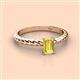 2 - Leona Bold 7x5 mm Emerald Cut Yellow Sapphire Solitaire Rope Engagement Ring 