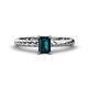 1 - Leona Bold 7x5 mm Emerald Cut London Blue Topaz Solitaire Rope Engagement Ring 