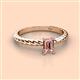 2 - Leona Bold 7x5 mm Emerald Cut Morganite Solitaire Rope Engagement Ring 