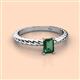 2 - Leona Bold 7x5 mm Emerald Cut Lab Created Alexandrite Solitaire Rope Engagement Ring 