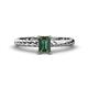 1 - Leona Bold 7x5 mm Emerald Cut Lab Created Alexandrite Solitaire Rope Engagement Ring 