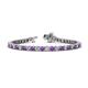 1 - Izarra 3.90 mm Amethyst and Lab Grown Diamond Eternity Tennis Bracelet 