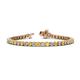 1 - Izarra 3.90 mm Yellow Sapphire and Lab Grown Diamond Eternity Tennis Bracelet 