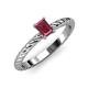 3 - Leona Bold 7x5 mm Emerald Cut Rhodolite Garnet Solitaire Rope Engagement Ring 