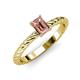 3 - Leona Bold 8x6 mm Emerald Cut Morganite Solitaire Rope Engagement Ring 