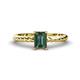 1 - Leona Bold 8x6 mm Emerald Cut Lab Created Alexandrite Solitaire Rope Engagement Ring 
