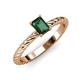 3 - Leona Bold 8x6 mm Emerald Cut Lab Created Alexandrite Solitaire Rope Engagement Ring 