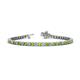 1 - Izarra 3.10 mm Peridot and Lab Grown Diamond Eternity Tennis Bracelet 