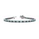 1 - Izarra 3.10 mm London Blue Topaz and Lab Grown Diamond Eternity Tennis Bracelet 