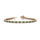 1 - Izarra 2.90 mm Green Garnet and Lab Grown Diamond Eternity Tennis Bracelet 